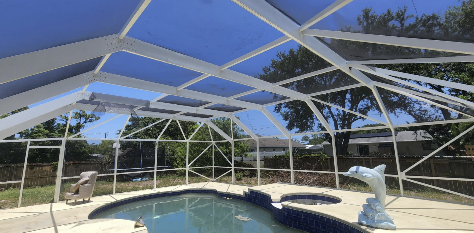 Pool Cage Soft Wash in Spring Hill, FL - After - Hudson Pressure Pros